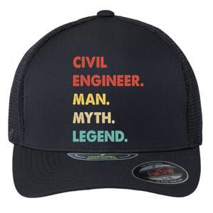 Civil Engineer Man Myth Legend Flexfit Unipanel Trucker Cap