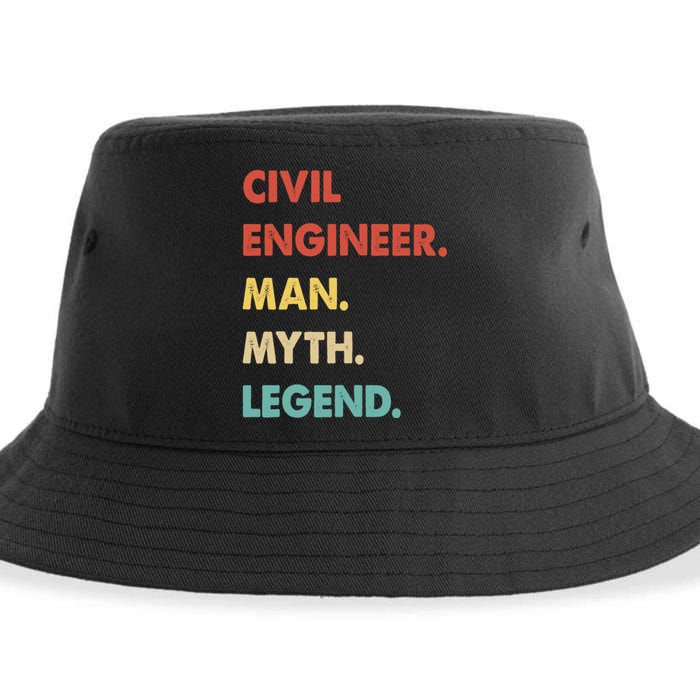 Civil Engineer Man Myth Legend Sustainable Bucket Hat