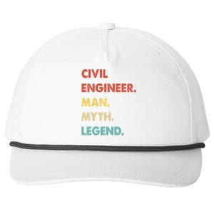 Civil Engineer Man Myth Legend Snapback Five-Panel Rope Hat