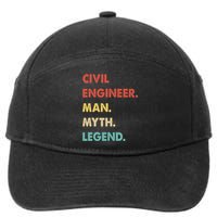 Civil Engineer Man Myth Legend 7-Panel Snapback Hat