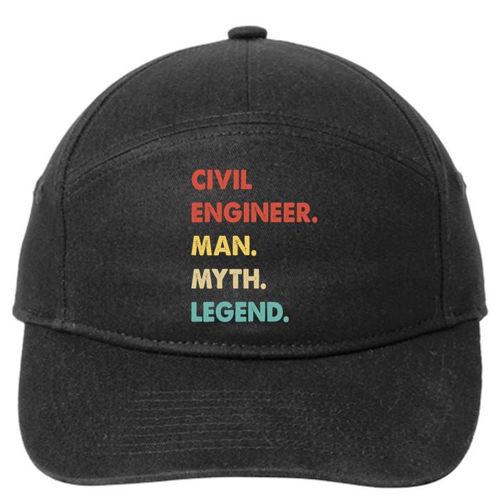 Civil Engineer Man Myth Legend 7-Panel Snapback Hat