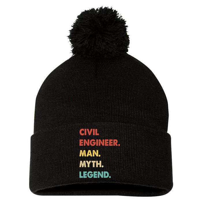 Civil Engineer Man Myth Legend Pom Pom 12in Knit Beanie