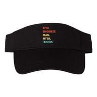 Civil Engineer Man Myth Legend Valucap Bio-Washed Visor