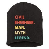 Civil Engineer Man Myth Legend Short Acrylic Beanie