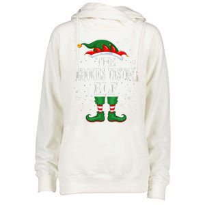 Christmas Elf Matching Family Group Funny Cookies Taster Elf Womens Funnel Neck Pullover Hood