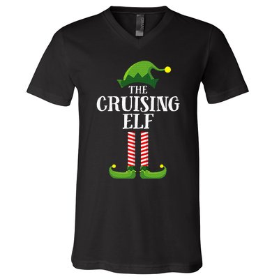 Cruising Elf Matching Family Cruise Christmas Funny Group V-Neck T-Shirt