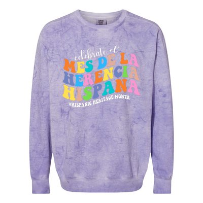 Celebrate El Mes De La Herencia Hispana Hispanic Heritage Colorblast Crewneck Sweatshirt