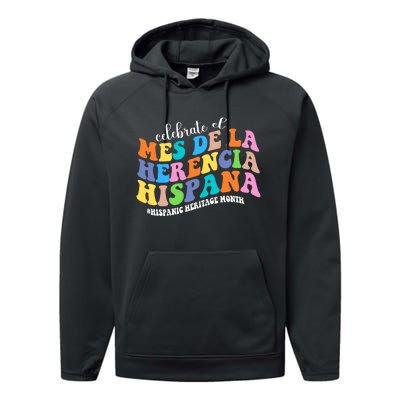 Celebrate El Mes De La Herencia Hispana Hispanic Heritage Performance Fleece Hoodie