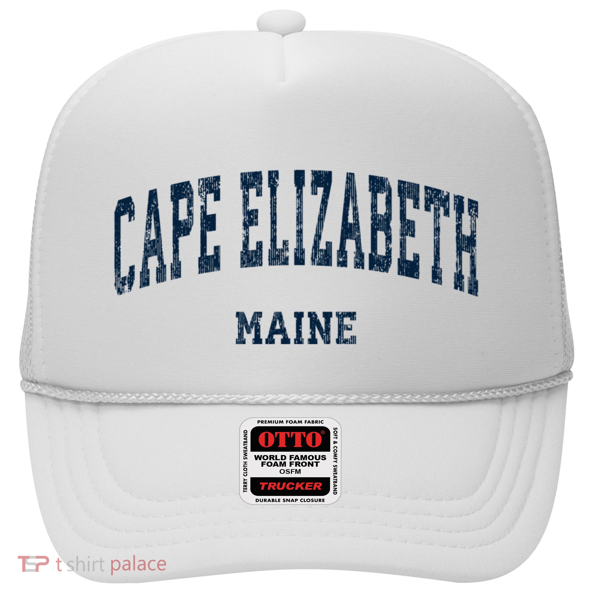 Cape Elizabeth Maine Me Vintage Varsity Sports Trucker Hat