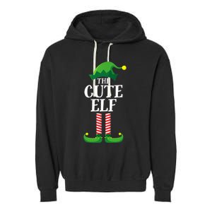 Cute Elf Matching Family Group Christmas Party Funny Elf Garment-Dyed Fleece Hoodie