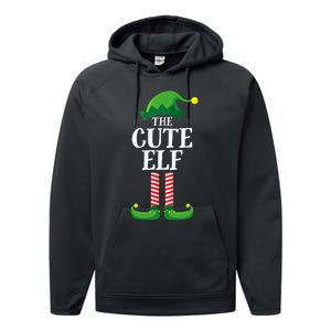 Cute Elf Matching Family Group Christmas Party Funny Elf Performance Fleece Hoodie