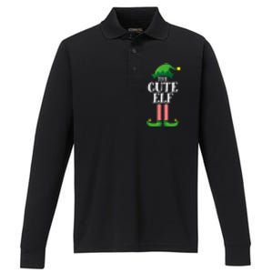 Cute Elf Matching Family Group Christmas Party Funny Elf Performance Long Sleeve Polo