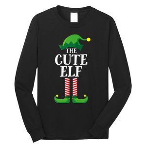 Cute Elf Matching Family Group Christmas Party Funny Elf Long Sleeve Shirt