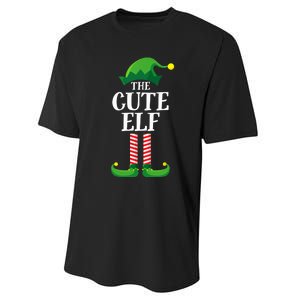 Cute Elf Matching Family Group Christmas Party Funny Elf Performance Sprint T-Shirt