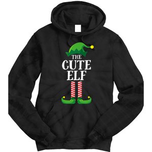 Cute Elf Matching Family Group Christmas Party Funny Elf Tie Dye Hoodie