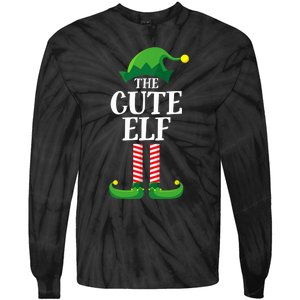 Cute Elf Matching Family Group Christmas Party Funny Elf Tie-Dye Long Sleeve Shirt