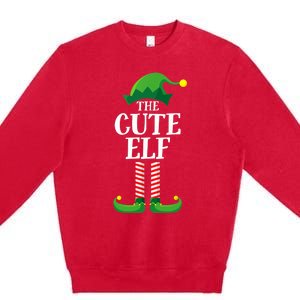 Cute Elf Matching Family Group Christmas Party Funny Elf Premium Crewneck Sweatshirt