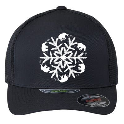 Christmas Elephant Meaningful Gift Winter Snowflake Gift Flexfit Unipanel Trucker Cap