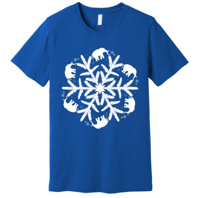 Christmas Elephant Meaningful Gift Winter Snowflake Gift Premium T-Shirt