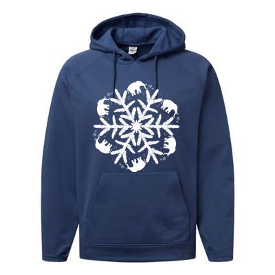 Christmas Elephant Meaningful Gift Winter Snowflake Gift Performance Fleece Hoodie