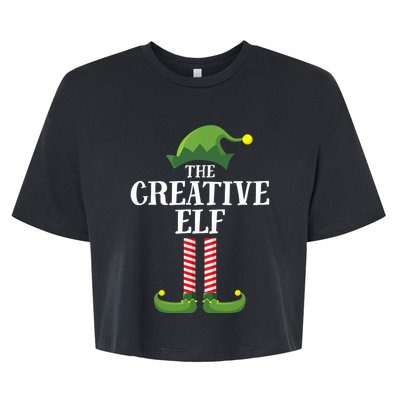 Creative Elf Matching Family Group Christmas Party Bella+Canvas Jersey Crop Tee