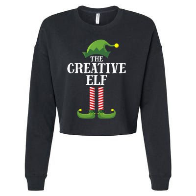 Creative Elf Matching Family Group Christmas Party Cropped Pullover Crew