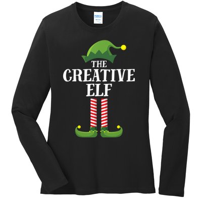 Creative Elf Matching Family Group Christmas Party Ladies Long Sleeve Shirt