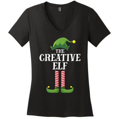 Creative Elf Matching Family Group Christmas Party Women's V-Neck T-Shirt