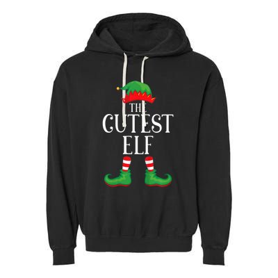 Cutest Elf Matching Group Xmas Funny Family Christmas Garment-Dyed Fleece Hoodie