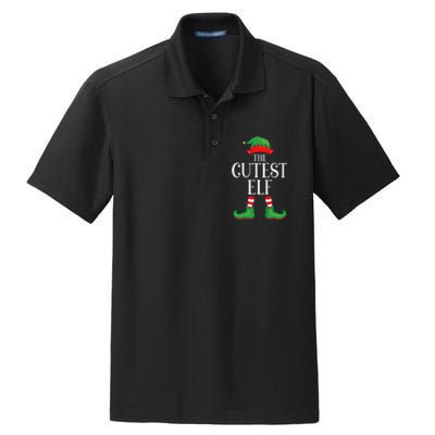 Cutest Elf Matching Group Xmas Funny Family Christmas Dry Zone Grid Polo