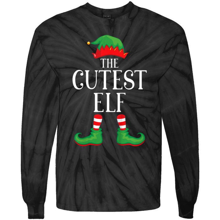 Cutest Elf Matching Group Xmas Funny Family Christmas Tie-Dye Long Sleeve Shirt