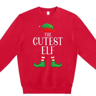 Cutest Elf Matching Group Xmas Funny Family Christmas Premium Crewneck Sweatshirt