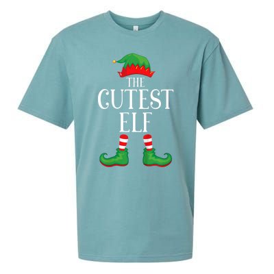 Cutest Elf Matching Group Xmas Funny Family Christmas Sueded Cloud Jersey T-Shirt