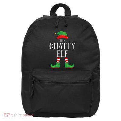 Chatty Elf Matching Group Xmas Funny Family Christmas 16 in Basic Backpack