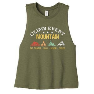 Climb Every Mountain Big Thunder Space Splashs Everests Women's Racerback Cropped Tank