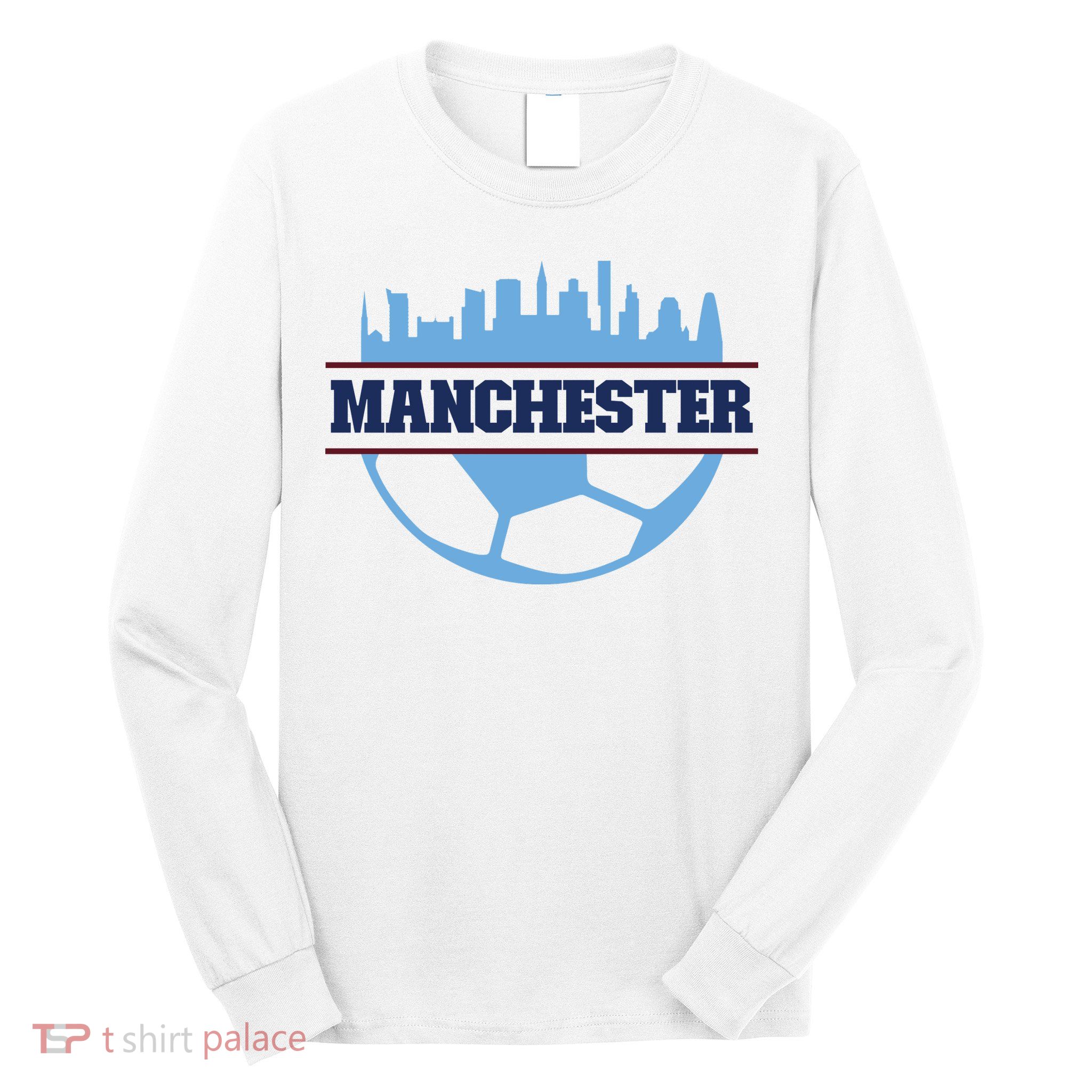 Cool England Manchester City FC Soccer Jersey Long Sleeve Shirt