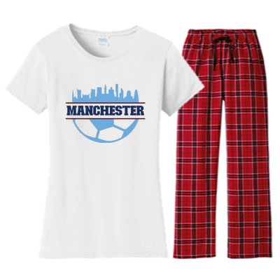 Cool England Manchester City FC Soccer Jersey Women's Flannel Pajama Set