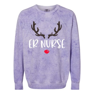 Christmas Er Nurse Rudolph Emergency Room Christmas Pajamas Cool Gift Colorblast Crewneck Sweatshirt