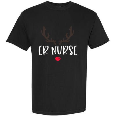 Christmas Er Nurse Rudolph Emergency Room Christmas Pajamas Cool Gift Garment-Dyed Heavyweight T-Shirt