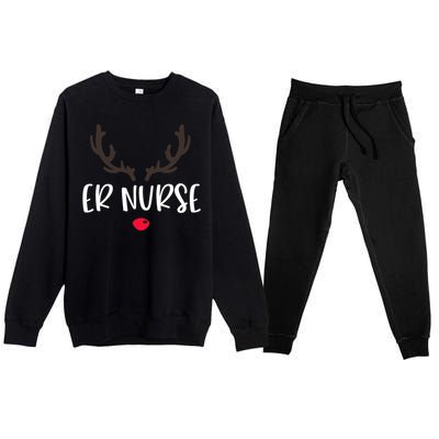 Christmas Er Nurse Rudolph Emergency Room Christmas Pajamas Cool Gift Premium Crewneck Sweatsuit Set