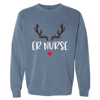 Christmas Er Nurse Rudolph Emergency Room Christmas Pajamas Cool Gift Garment-Dyed Sweatshirt