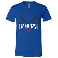 Christmas Er Nurse Rudolph Emergency Room Christmas Pajamas Cool Gift V-Neck T-Shirt