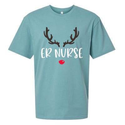 Christmas Er Nurse Rudolph Emergency Room Christmas Pajamas Cool Gift Sueded Cloud Jersey T-Shirt