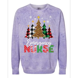 Christmas Er Nursing Women Xmas Tree Emergency Nurse Colorblast Crewneck Sweatshirt