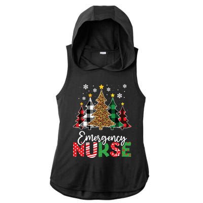 Christmas Er Nursing Women Xmas Tree Emergency Nurse Ladies PosiCharge Tri-Blend Wicking Draft Hoodie Tank