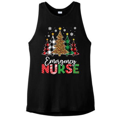 Christmas Er Nursing Women Xmas Tree Emergency Nurse Ladies PosiCharge Tri-Blend Wicking Tank