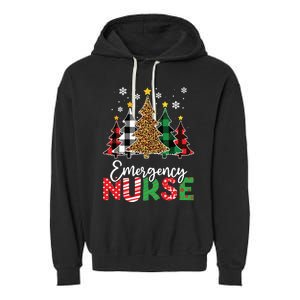 Christmas Er Nursing Women Xmas Tree Emergency Nurse Garment-Dyed Fleece Hoodie