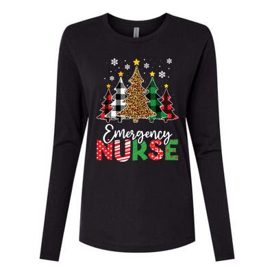 Christmas Er Nursing Women Xmas Tree Emergency Nurse Womens Cotton Relaxed Long Sleeve T-Shirt