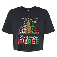 Christmas Er Nursing Women Xmas Tree Emergency Nurse Bella+Canvas Jersey Crop Tee