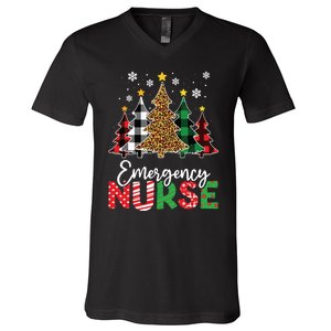 Christmas Er Nursing Women Xmas Tree Emergency Nurse V-Neck T-Shirt